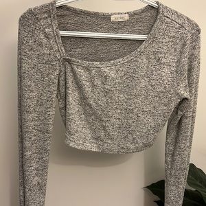 Market grey athleisure crop top